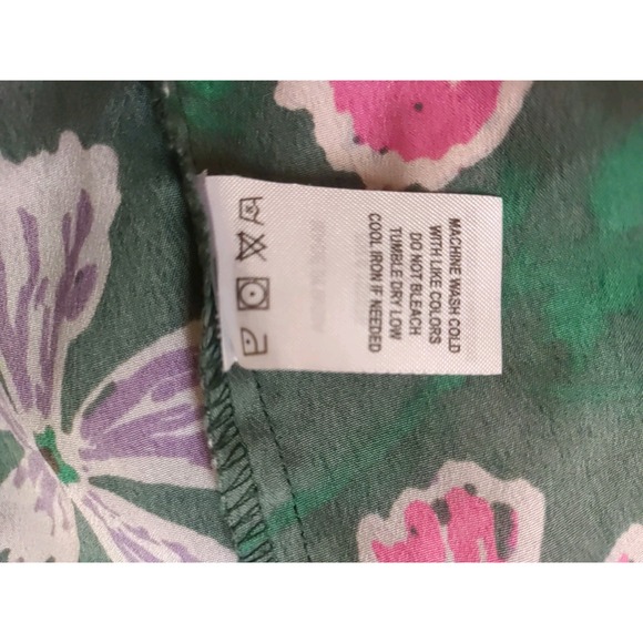 Girl Soul Green Multicolor Floral‎ Elastic Bust Puff Sleeves Dress Size Xl - Picture 6 of 6